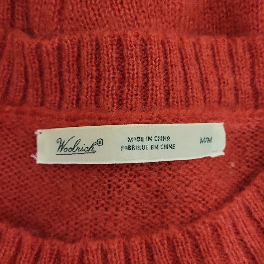 Woolrich Womens Medium Wool Mohair Blend Cable Knit Sweater Classic Preppy - Picture 2 of 9